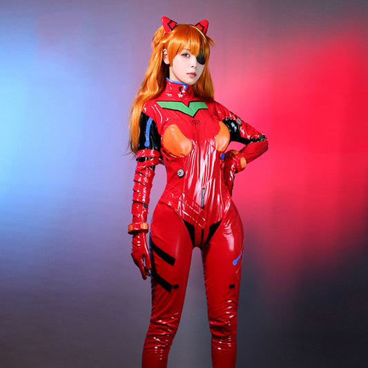 New Century Evangelical Warrior Tomorrow Fragrance EVA battle suit cosplay animation anime tight one-piece leather suit